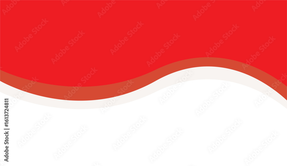 Naklejka premium Wavy red and white Indonesian flag vector illustration 