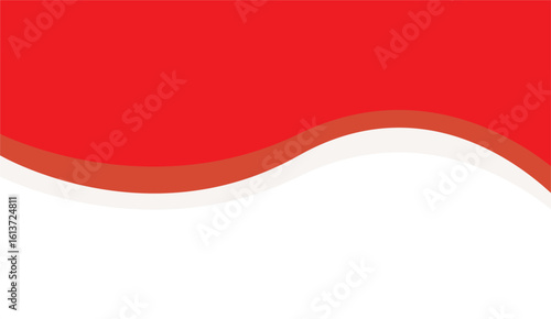 Wavy red and white Indonesian flag vector illustration
