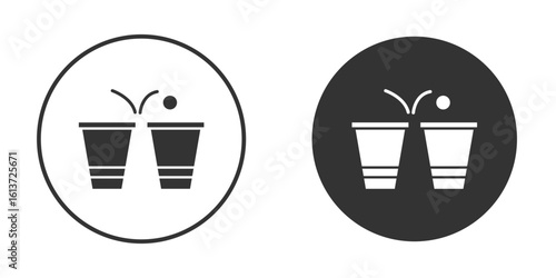 Beer pong icon in solid black flat shape glyph icons.