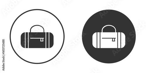 Barrel handbag icon in solid black flat shape glyph icons.