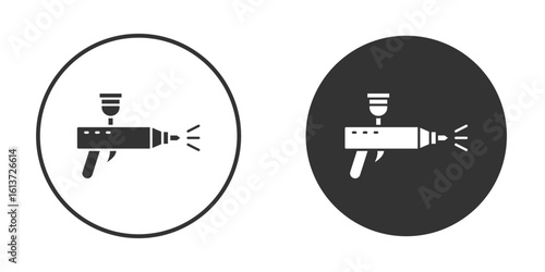 Airbrush icon in solid black flat shape glyph icons.
