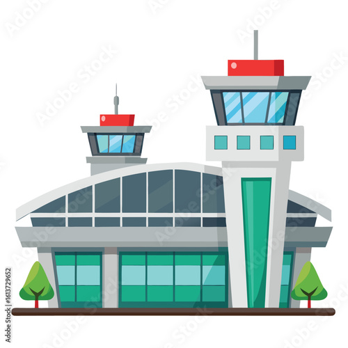 airport terminal on white background