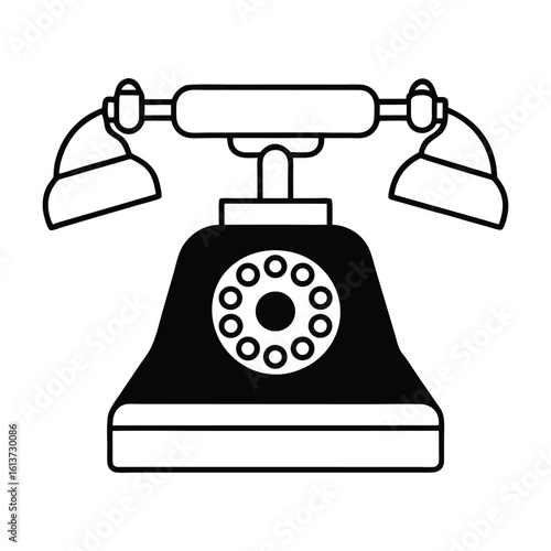 retro telephone isolated on white