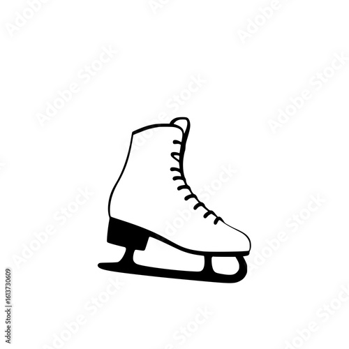 Graceful Ice Skates: A Black and White Icon of Winter Sport Elegance