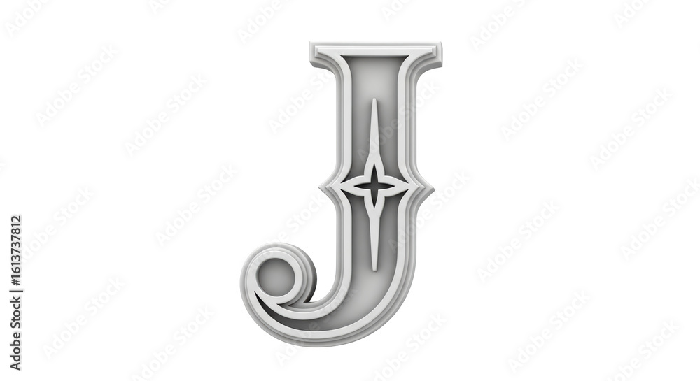 Isolated Fancy Letter J Isolated Fancy Letter J
