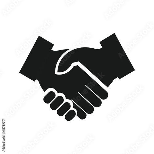 Vector art of handshake icon isolated on white background symbolizing a successful partnership