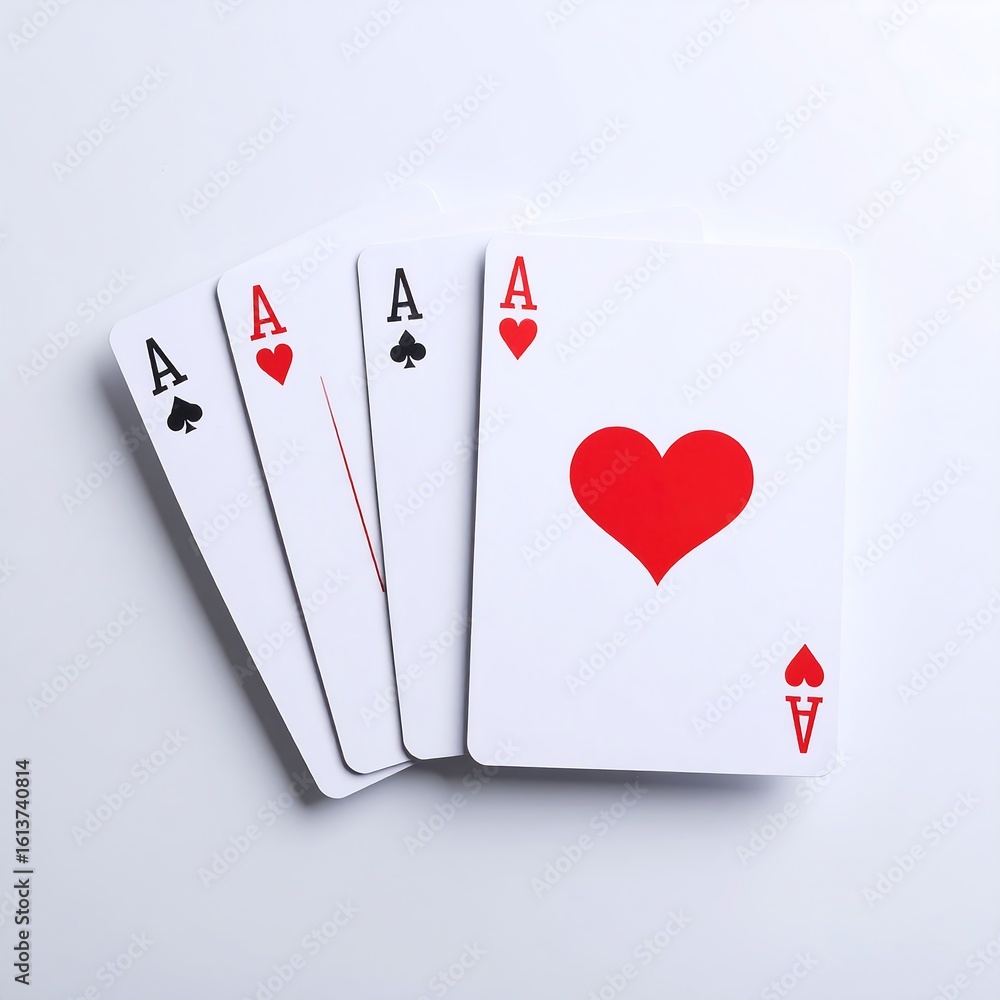 Obraz premium Four Aces arranged, playing cards