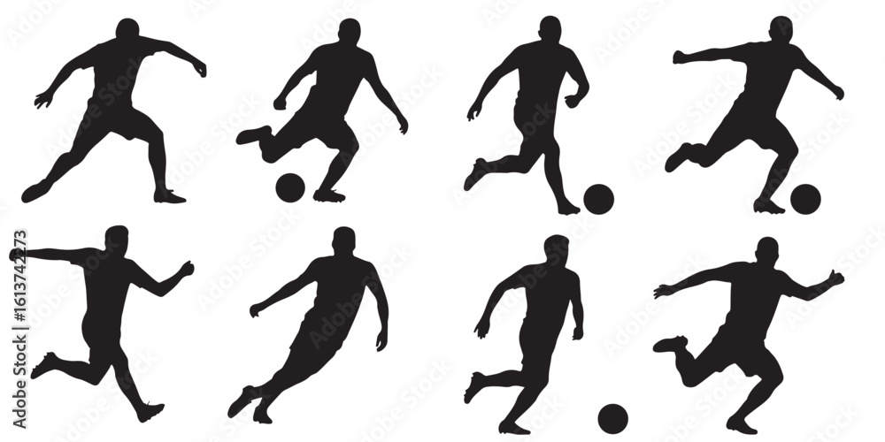 custom made wallpaper toronto digitalvector of silhouette set of soccer players