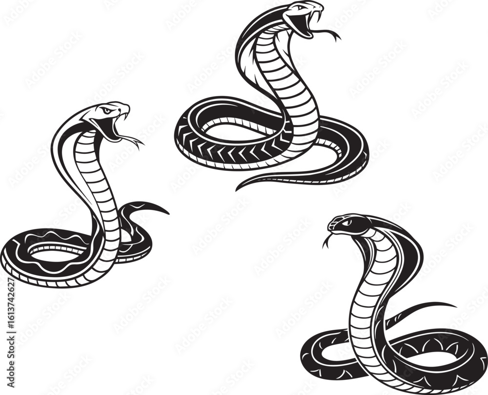 Fototapeta premium snake silhouette vector set