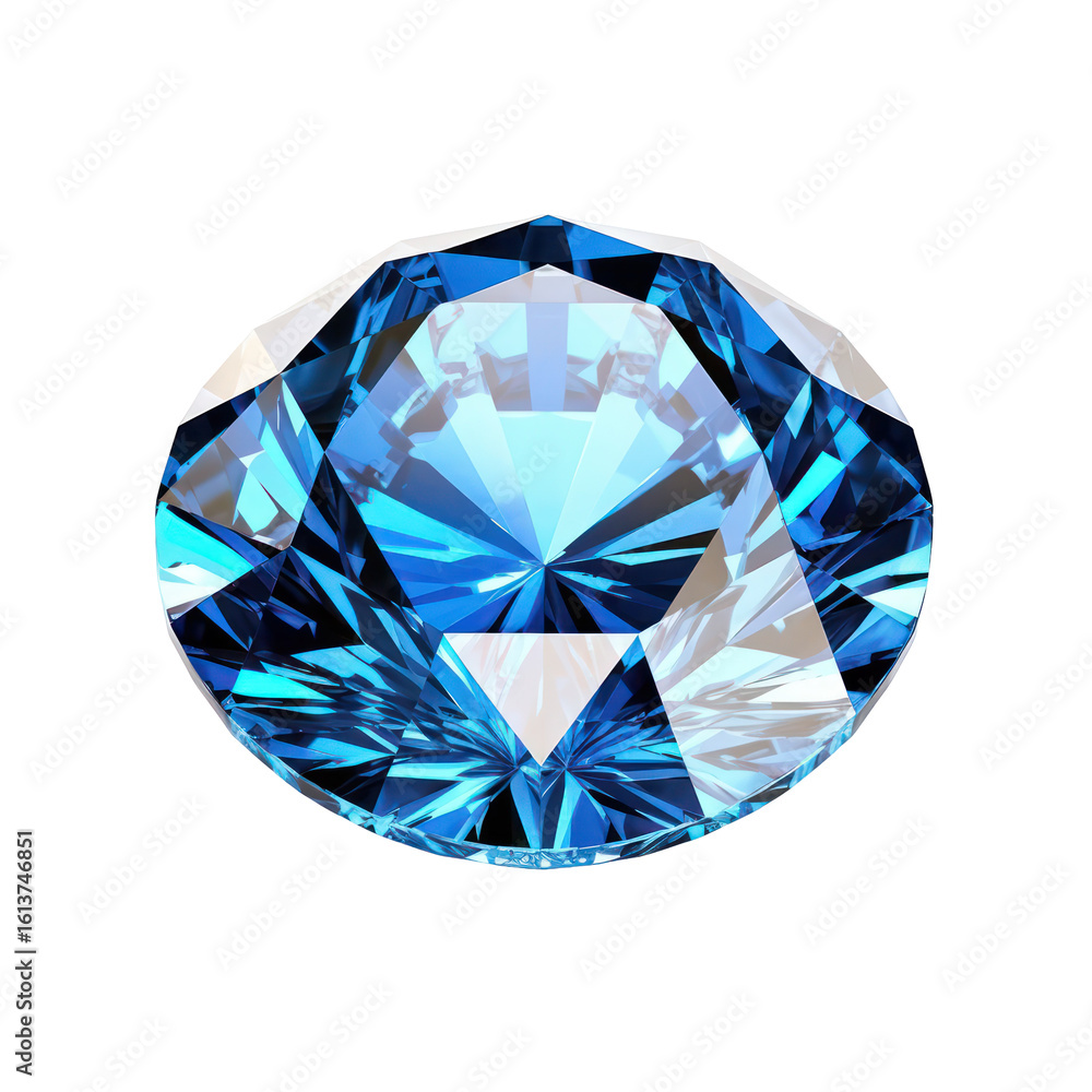 3D Render of a Vivid Blue Diamond Jewel in Brilliant-Cut on Transparent Background
3D Render of a Vivid Blue Diamond Jewel in Brilliant-Cut on Transparent Background