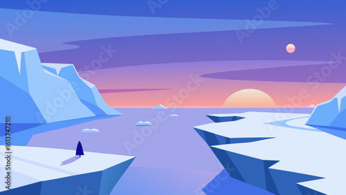 A tranquil moonlit ocean landscape with waves lapping under a vast blue sky