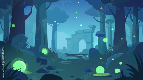 Deep blue ocean underwater scene with fish and sunlight