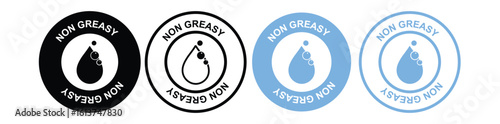 No-Grease Icon – Black & Blue Oil-Free Packaging Badge
