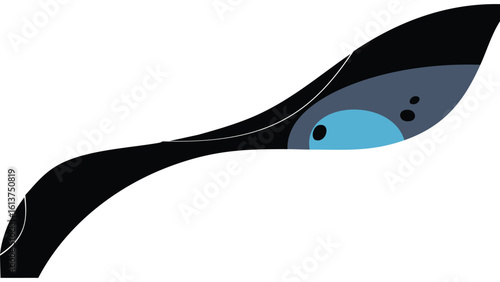 Blue-Green Abstraction A moody abstract background using flat organic shapes in a striking blue-green and black color palette for a unique and contemporary design.