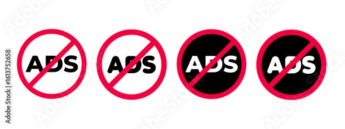 no ads sign Ad block icon symbol Stop ads sign