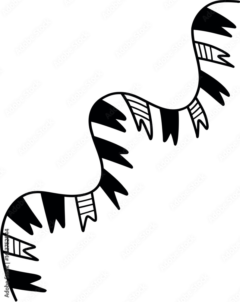 Obraz premium Funny Christmas garland. Christmas, New year concept. Cute Hand drawn illustration