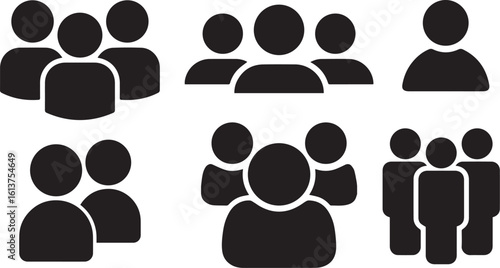 Group of people or group of users .friends flat icon for apps and websites. people icon image. Monochrome icon