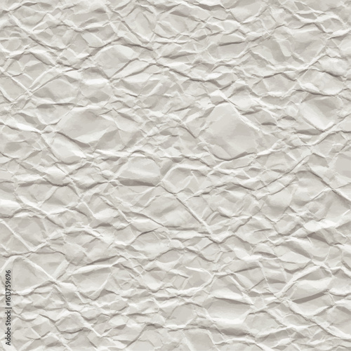 Close-up texture of crumpled, off-white paper, showing deep creases and folds.