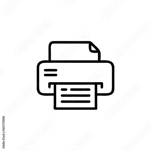 Outline icon a printer with paper output input vector