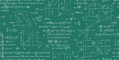 Seamless Electrical Engineering Formulas and Graphs Background.
