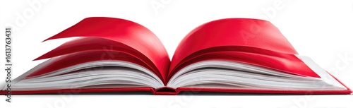 Open red book with white pages (1)