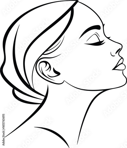 elegant illustration of female face