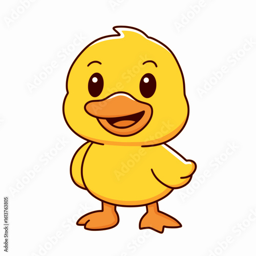 illustration of cute duck expressing emotions isolated on white background