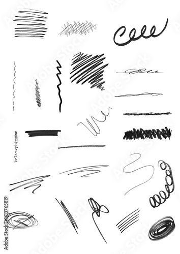 Hand draw black sribble texture