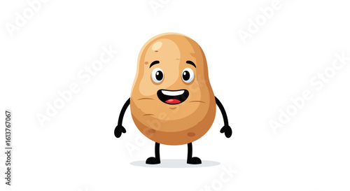 happy potato cartoon character isolated