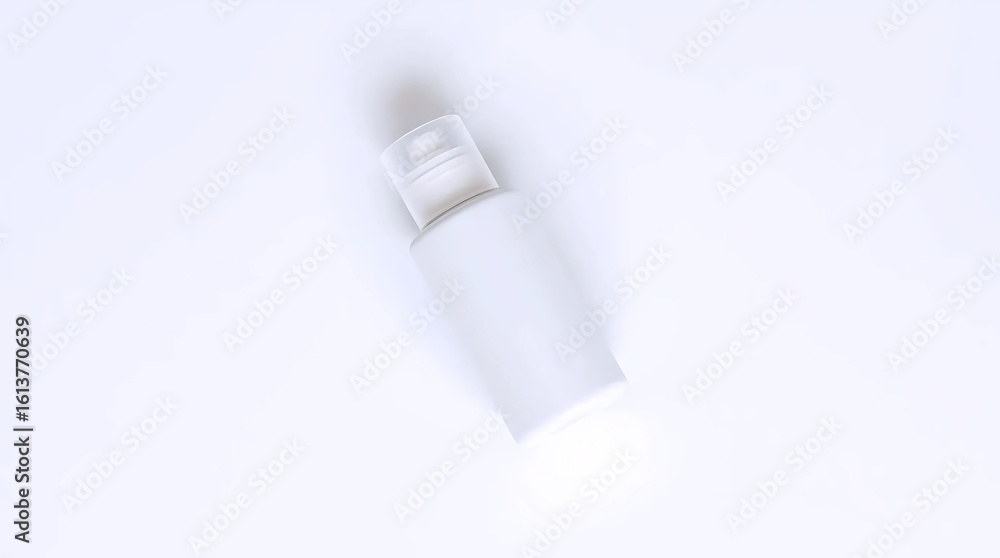 minimal white spray pump bottle isolated on light surface for cosmetic or skincare branding mockup minimal white spray pump bottle isolated on light surface for cosmetic or skincare branding mockup