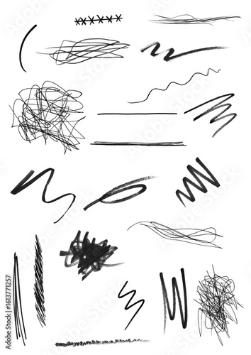 Hand draw black sribble texture