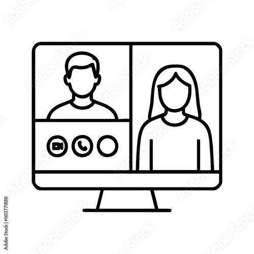 Online video conference with two participants
