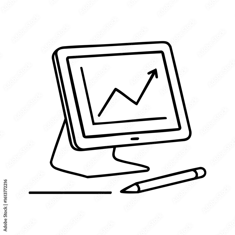 Business growth graph on computer screen Business growth graph on computer screen
