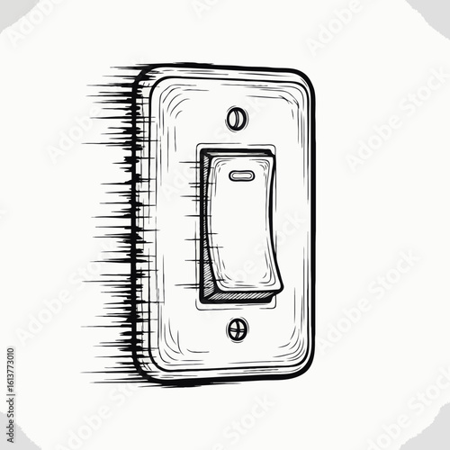Illustration of a light switch with a sketch like appearance