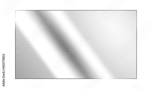 Realistic transparent glass panel or clear acrylic sheet with soft light reflection. Glossy rectangular surface with glare effect for display. Isolated, Ideal for showcasing objects or designs. PNG