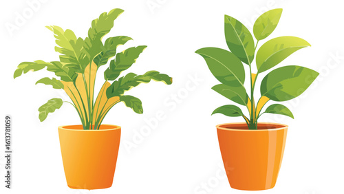 Sunlight Serenity A plant in an orange pot basking in warm sunlight, creating a peaceful and minimalist scene for modern decor and design.