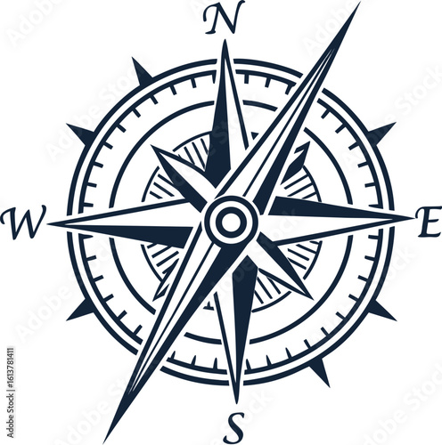  Modern flat vector icon Compass (direction)