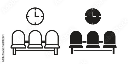 Waiting Room icon vector editable. black vectors set