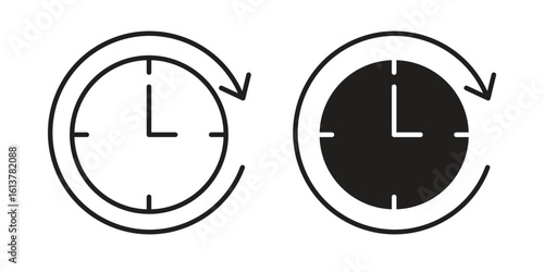 Wait time icon vector editable. black vectors set