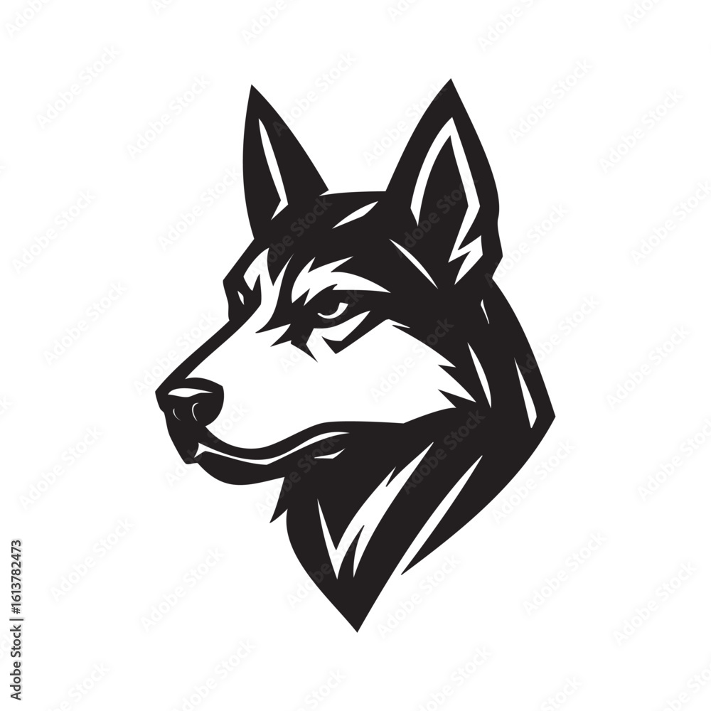 Naklejka premium Husky Head Silhouette