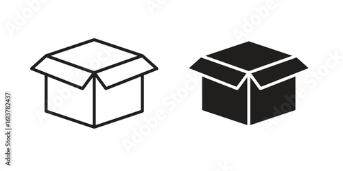 Unpacking icon vector editable. black vectors set