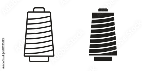 Thread icon vector editable. black vectors set