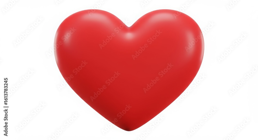 A vibrant glossy red heart symbol rendered in 3d isolated on a clean white background perfect for expressing love and affection A vibrant glossy red heart symbol rendered in 3d isolated on a clean white background perfect for expressing love and affection