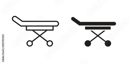 Stretcher icon vector editable. black vectors set