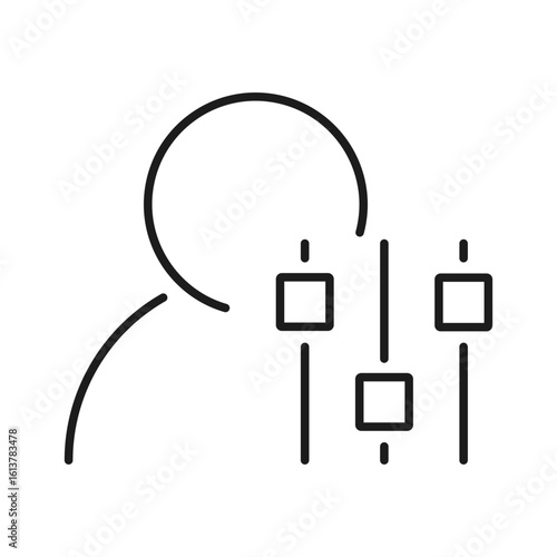 Adaptive employee line icon. Adaptability concept vector illustration.