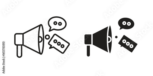Social campaign icon vector editable. black vectors set