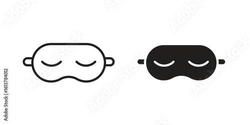 Sleeping mask icon vector editable. black vectors set