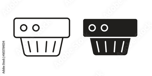 Smoke detector icon vector editable. black vectors set