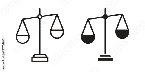 Scale icon vector editable. black vectors set