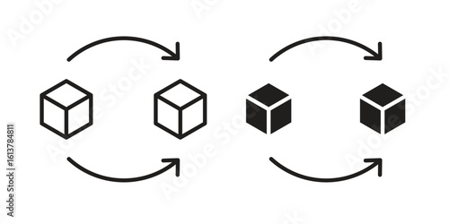 Replacement icon vector editable. black vectors set